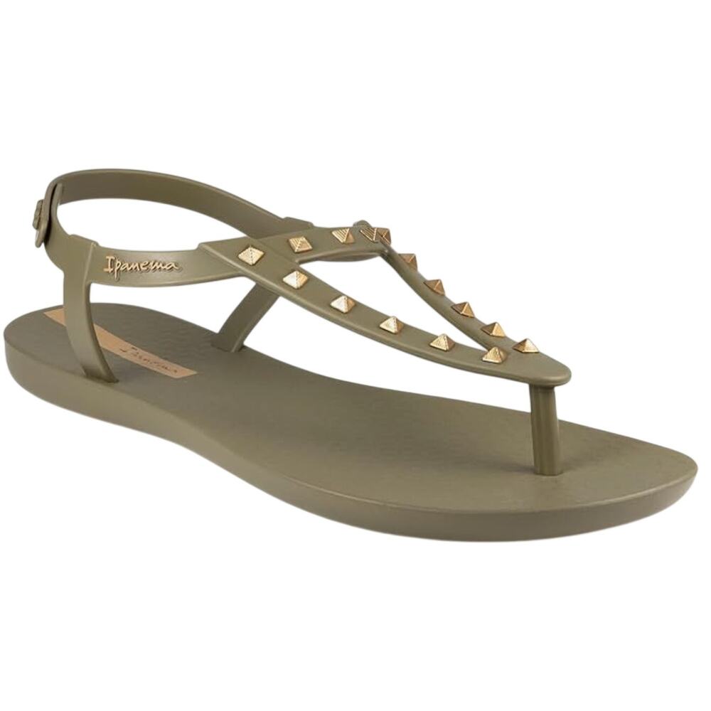Ipanema Women's Class Rockstar Studded Flat Sandals Green/Beige Size 7